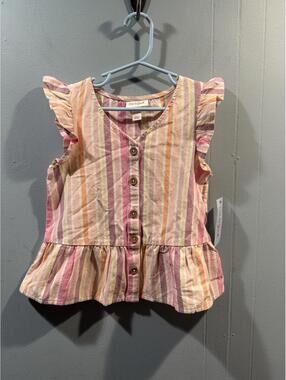 Cat & Jack Stripe Multicolor Top For Girls Size XS (4/5)